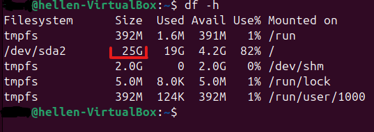 terminal-command-disk-size